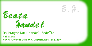 beata handel business card